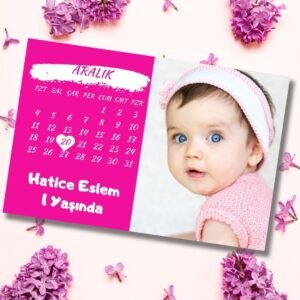 Pembe Tasarımlı Takvim Kalın Forex Magnet