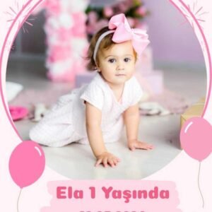 Ela Pembe Balonlu Magnet