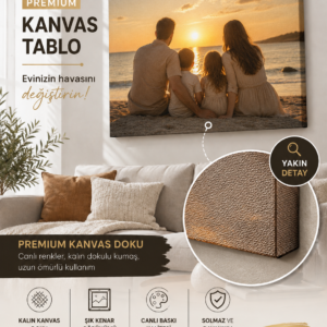 Kişiye Özel Kanvas Tablo 70cmx50cm